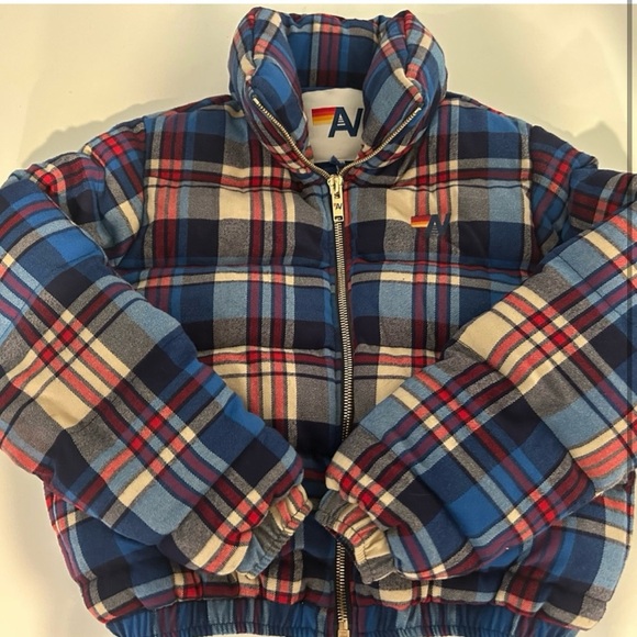 Aviator Nation Apres Plaid Puffer Jacket - Picture 1 of 6